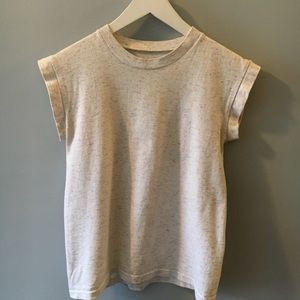 Vintage Top multi-colored & white cap sleeve tee